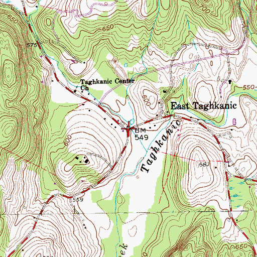 Topographic Map of Taghkanic Volunteer Fire Company 1 East Taghkanic Station 2, NY