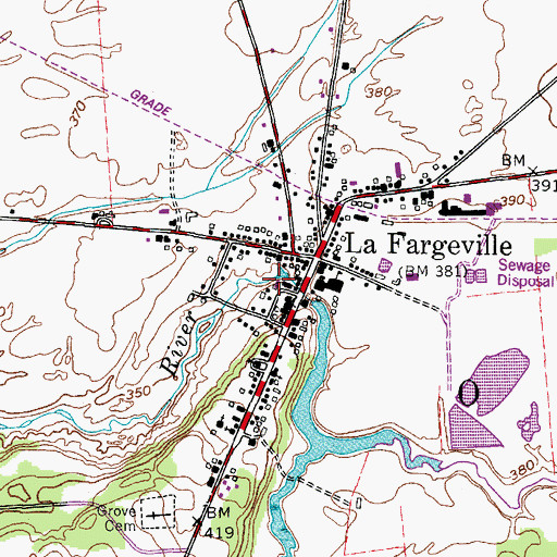 Topographic Map of La Fargeville Fire Department Station 2, NY