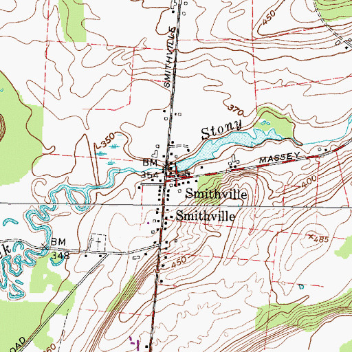 Topographic Map of Smithville Volunteer Fire Department, NY