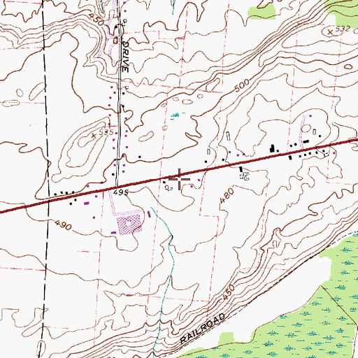 Topographic Map of Watertown Volunteer Fire Department Station 3, NY