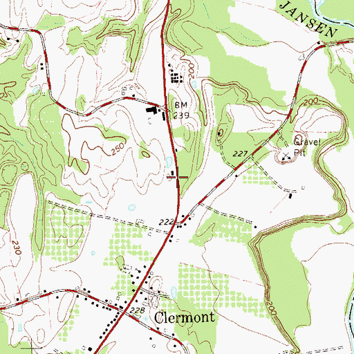 Topographic Map of Clermont Volunteer Fire Department Station 1, NY