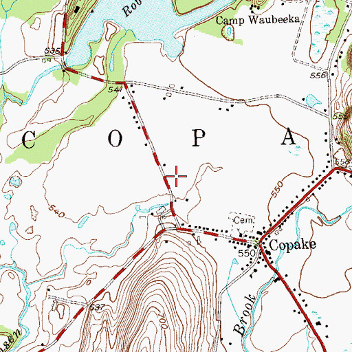 Topographic Map of Copake Fire Company 1, NY