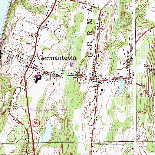 Topographic Map of Germantown Hose Company 1, NY