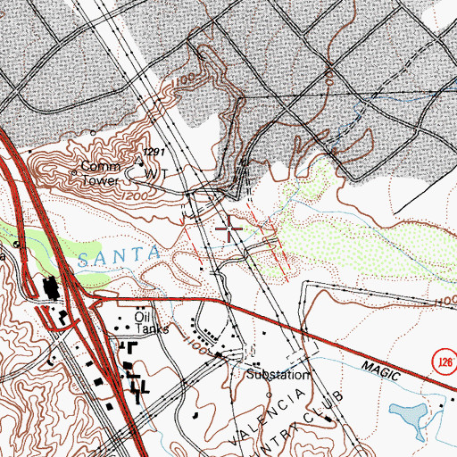 Topographic Map of San Francisquito Canyon, CA