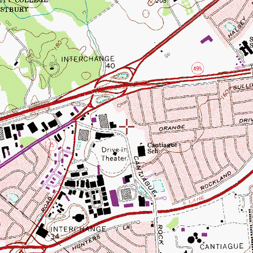 Topographic Map of Jericho Volunteer Fire Department Station 2, NY