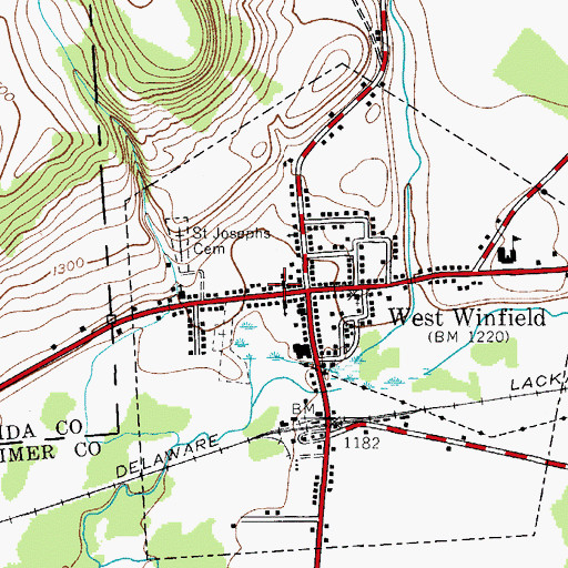 Topographic Map of West Winfield Volunteer Fire Department Henry Hiteman Engine and Hose Company, NY