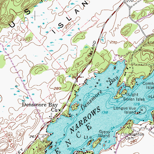 Topographic Map of Wellesley Island Volunteer Fire Department Densmore Station, NY