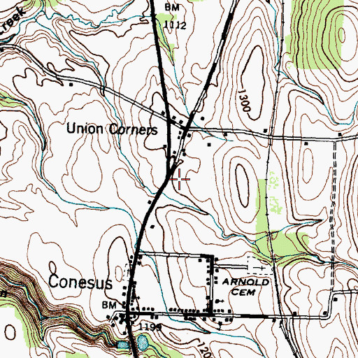 Topographic Map of Conesus Volunteer Fire Department, NY
