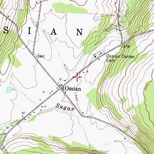 Topographic Map of Ossian Volunteer Fire Department, NY