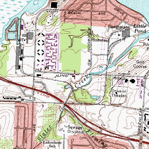 Topographic Map of Lake Shore Fire District Station 2, NY