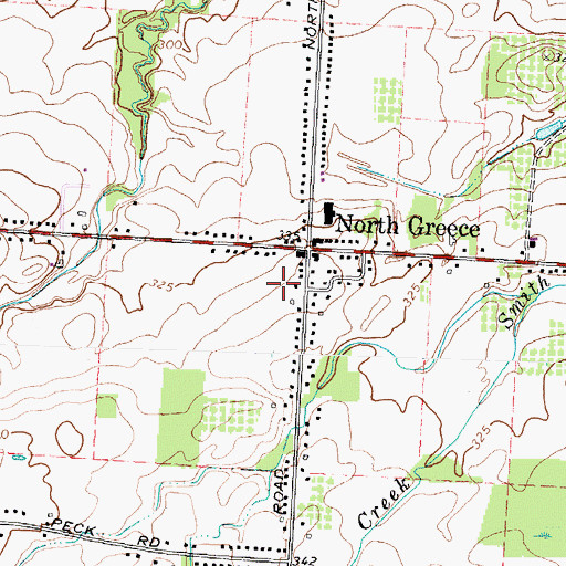 Topographic Map of North Greece Fire Department Station 1, NY