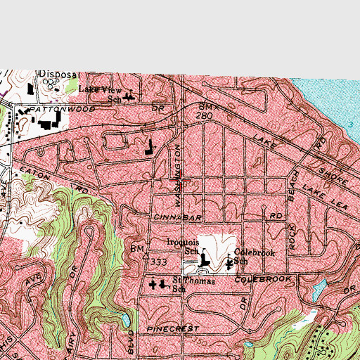 Topographic Map of Saint Paul Boulevard Volunteer Fire Department Station 2, NY