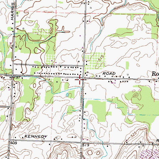 Topographic Map of Webster Volunteer Fire Department Roseland Station 2, NY