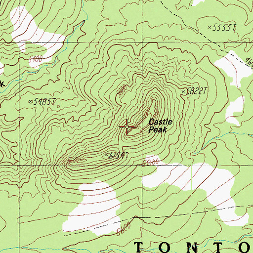 Topographic Map of Castle Peak, AZ