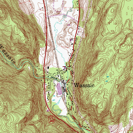 Topographic Map of Wassaic Volunteer Fire Company, NY