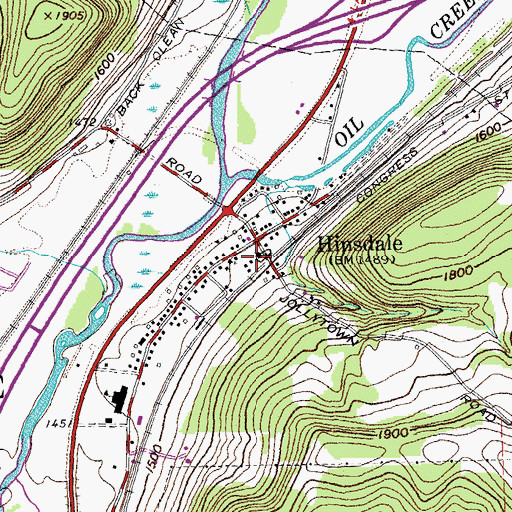 Topographic Map of Hinsdale Maplehurst and Pleasant Valley Volunteer Fire Department, NY