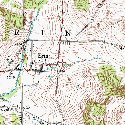 Topographic Map of Erin Volunteer Fire Company, NY