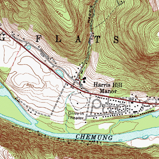 Topographic Map of Golden Glow Volunteer Fire Company Station 2, NY