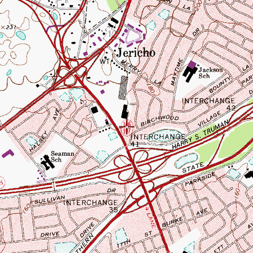 Topographic Map of Jericho Volunteer Fire Department Station 1, NY
