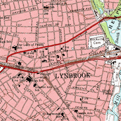 Topographic Map of Lynbrook Volunteer Fire Department Emergency Medical Company 1, NY