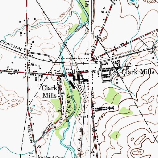 Topographic Map of Clark Mills Volunteer Fire Department, NY
