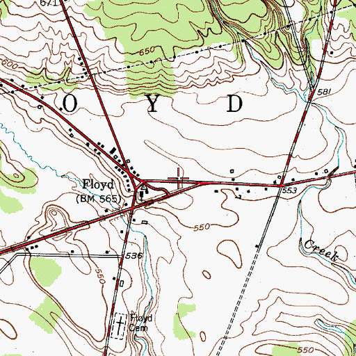 Topographic Map of Floyd Volunteer Fire Department, NY