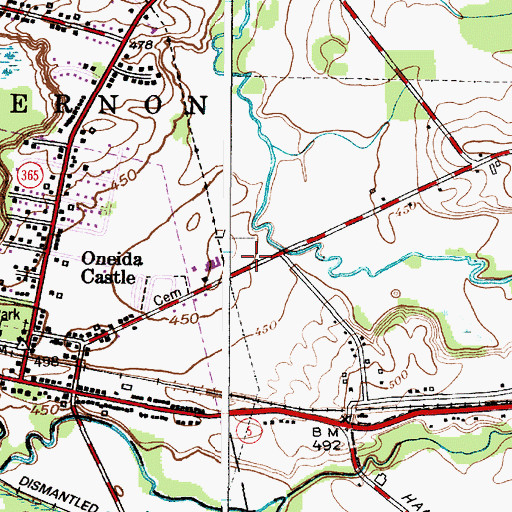 Topographic Map of Oneida Castle Volunteer Fire Department, NY