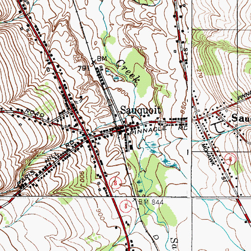 Topographic Map of Sauquoit Volunteer Fire Department, NY