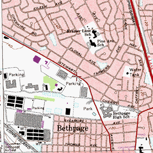 Topographic Map of Bethpage Volunteer Fire Department Engine and Ladder Company 4, NY