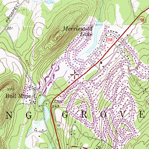 Topographic Map of South Blooming Grove Fire District and Independence Fire Company, NY