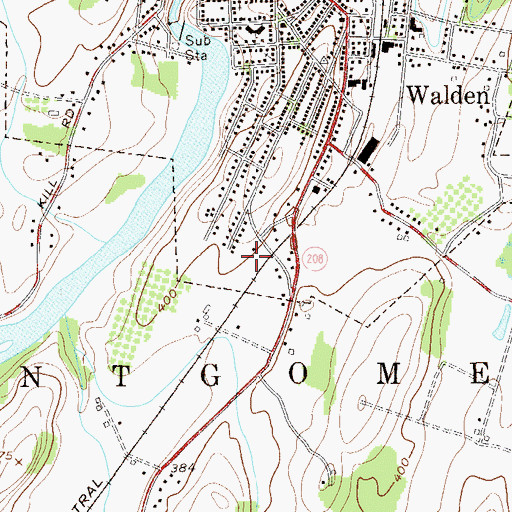 Topographic Map of Walden Volunteer Fire Department Station 1 Orange Hose Company 1, NY