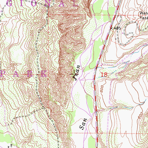 Topographic Map of San Juan Canyon, CA