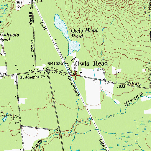 Topographic Map of Owls Head Mountain View Volunteer Fire Department Station 1, NY