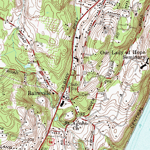 Topographic Map of Middlehope Fire Department Station 2, NY