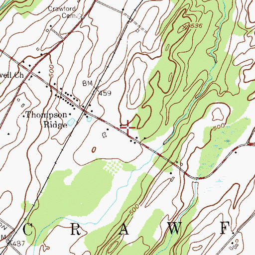 Topographic Map of Pine Bush Hook and Ladder Company 1 Station 2, NY