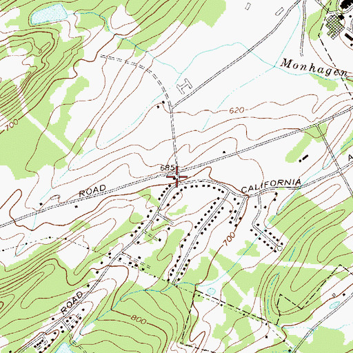 Topographic Map of Pocatello Volunteer Fire Department, NY