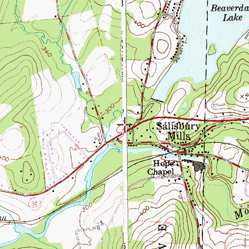 Topographic Map of Salisbury Mills Volunteer Fire Department Salisbury Mills Fire Company, NY