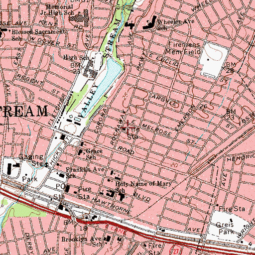 Topographic Map of Valley Stream Volunteer Fire Department Emergency Relief Squad 1 Nassau Hose Company 1, NY