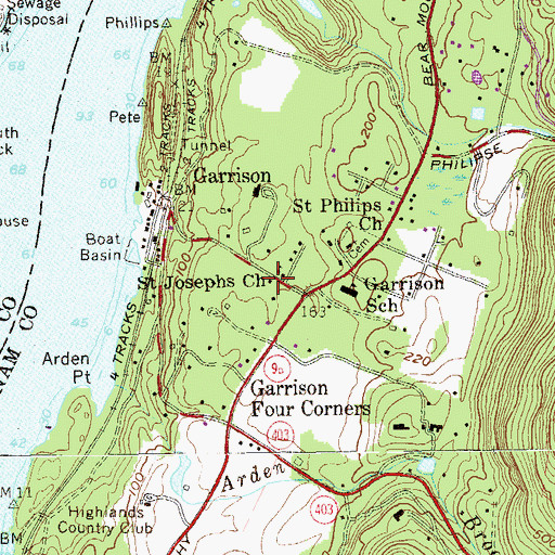 Topographic Map of Garrison Volunteer Fire Company Station 2, NY