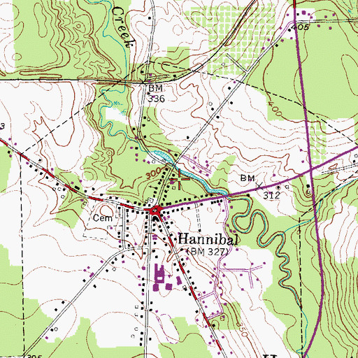 Topographic Map of Hannibal Volunteer Fire Company, NY