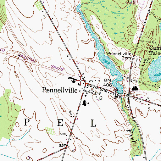 Topographic Map of Pennellville Volunteer Fire Department, NY