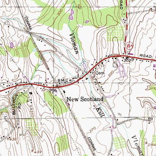 Topographic Map of New Salem Fire District 23 Station 2, NY