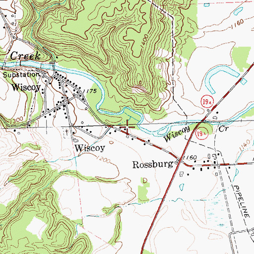 Topographic Map of Wiscoy - Rossburg Fire Company, NY