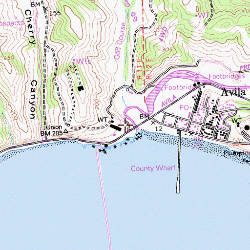 Topographic Map of San Luis Obispo Creek, CA
