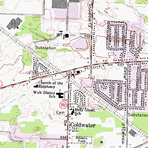 Topographic Map of Gates Volunteer Fire Department Station 3, NY