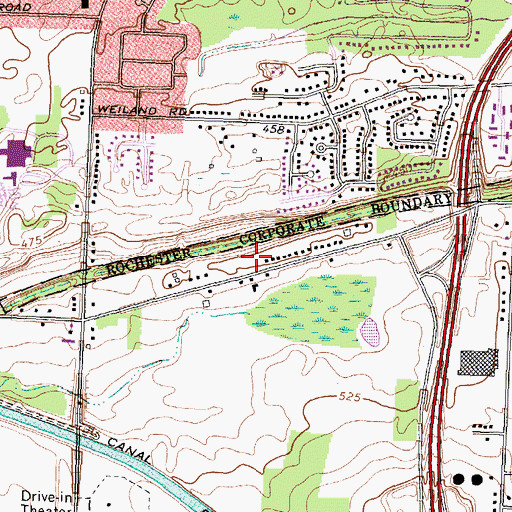 Topographic Map of Ridge Road Volunteer Fire Department Station 3, NY