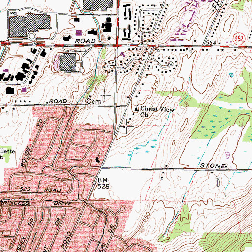 Topographic Map of Henrietta Fire District Station 5, NY