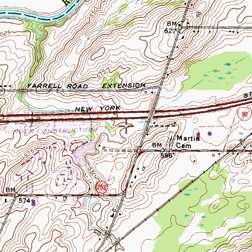 Topographic Map of Henrietta Fire District Station 6 (Training Center), NY