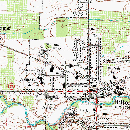 Topographic Map of Hilton Fire Department, NY