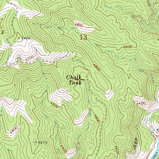 Topographic Map of Chalk Tank, AZ